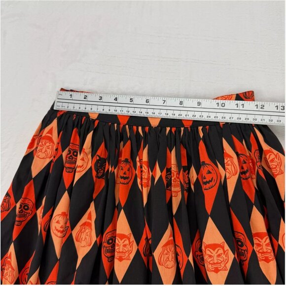 VIXEN BEN COOPER Trick R Treat Swing Skirt Halloween Pleated Retro Whimsigoth - Picture 13 of 16